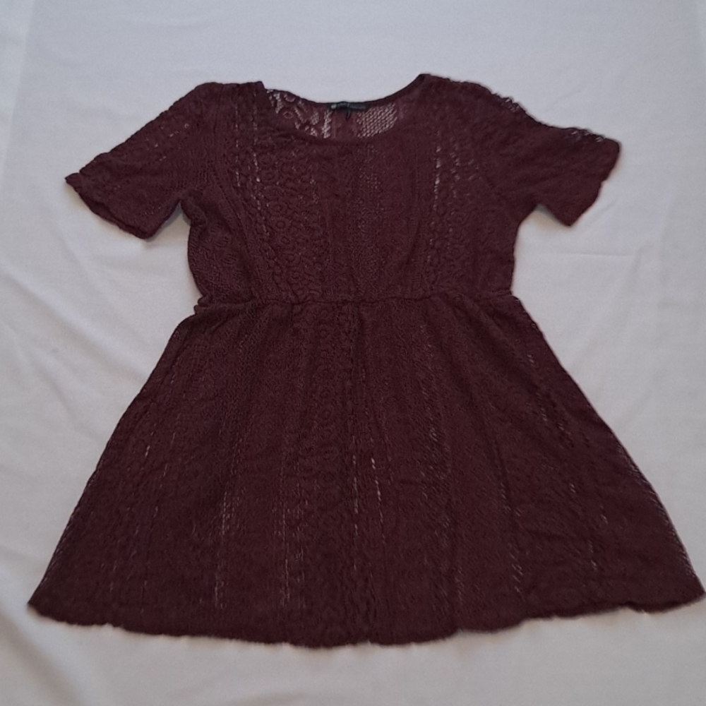 House of Harlow Crocheted Lace Babydoll Short Sleeve Dress or Swim Cover Up